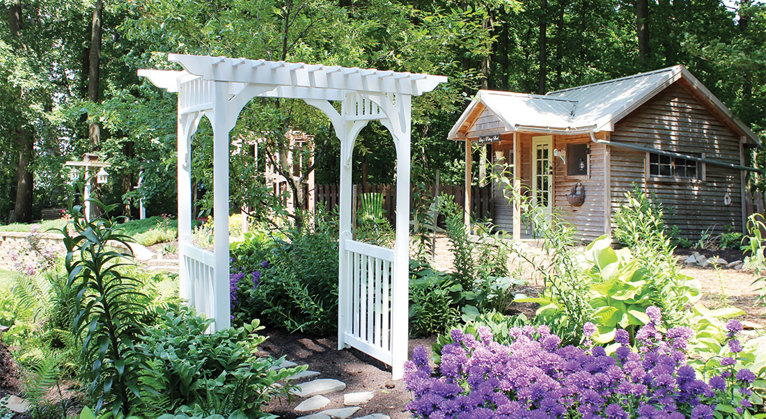 Outdoor Structures Arbors Vinyl Arbors & Aframes Kauffman Lawn